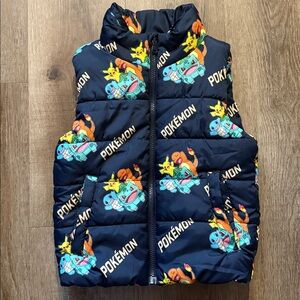 Pokemon Navy Blue Puffer Vest Size 6